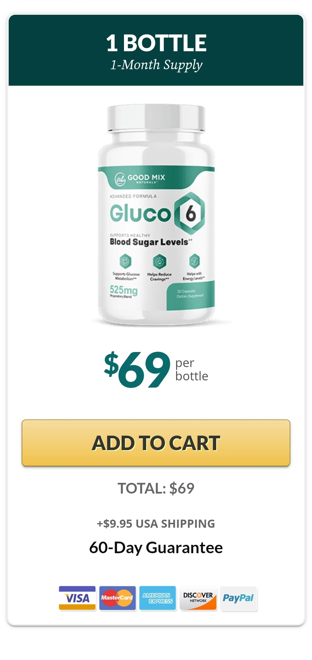 GlucoFlux™ 1 bottle pricing